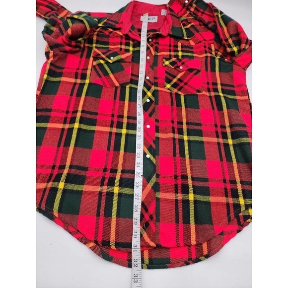 KP Vintage Plaid Flannel Lightweight Western Pearl Snap Acrylic Men's Size … - Picture 10 of 12